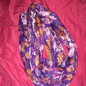 Sparkle purple floral scarf